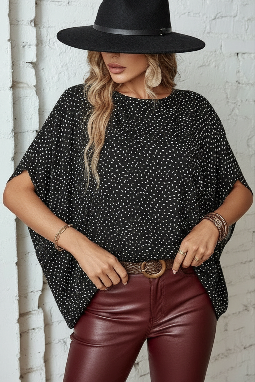 Black Dahlia Dot Blouse